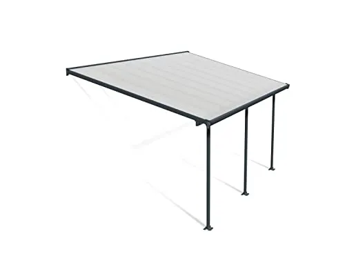 Palram - Canopia Terrassenüberdachung Feria | Anthrazit | 295x546x305 cm - Hochwertige Terrassenüberdachung aus rostfreiem Aluminium mit 10 Jahren Garantie. Flexibel anpassbar und ideal für Autos, Motorräder oder als gemütlicher Sitzplatz.