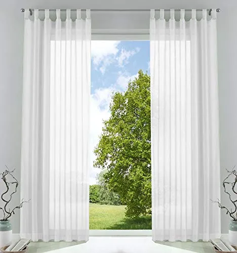 Gardinenbox 2er-Pack Transparent Vorhang Set 225x140 cm Weiß - Elegante Voile Gardinen im 2er-Pack, lichtdurchlässig und pflegeleicht. Mit Bleibandabschluss für perfekten Fall. Ideal für stilvolle Wohnräume.