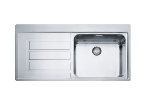 Franke Epos EOX 211-100 Einbauspüle - Moderne Einbauspüle aus Edelstahl mit 2 Armaturenlöchern und praktischer Abtropffläche, ideal für jede Küche oder Waschraum.