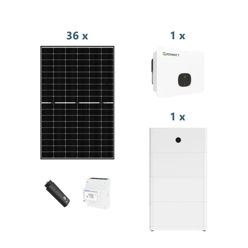 Growatt Solaranlage mit Stromspeicher MOD10KTL3-XH BP 10kw Hybridwechselrichter 3-phasig (2.0 Version) mit A