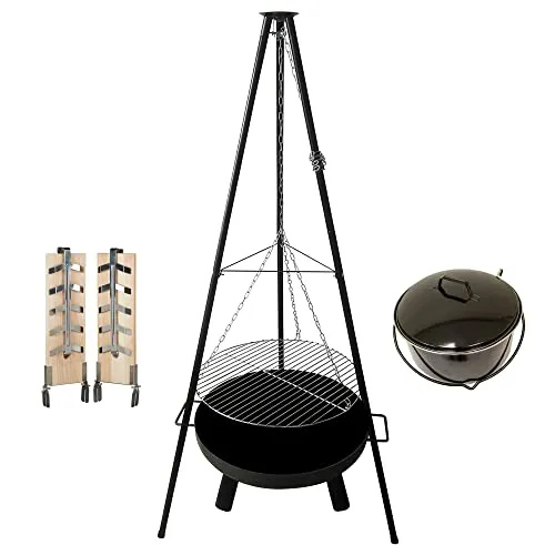 Multi-Feuerstellen-Set Oslo - 65x180 cm, multifunktional für Grillen, Kochen und gemütliche Abende im Freien