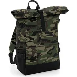 BagBase BG858 Block Roll-Top Backpack - 600D Polyester, gepolsterte Laptop-Hülle für Geräte bis 17 Zoll, praktische Seitentaschen und Reißverschlusstasche für Wertsachen