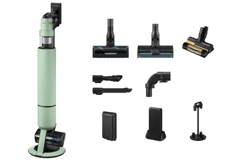 Samsung BESPOKE AI Jet Ultra Akku-Handstaubsauger, 1050 W, beutellos, grün - Staubsauger mit Digital Inverter Motor für starke 400 W Saugleistung und bis zu 100 Minuten Akkulaufzeit. Die All-in-One Clean Station entleert den Staubbehälter automatisch und sorgt für höchste Hygiene.