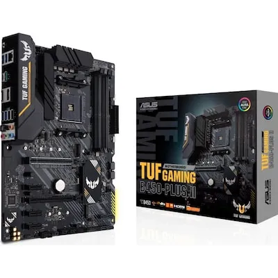 Asus TUF Gaming B450-Plus II Mainboard AM4 - ATX, PCIe 4.0, herausragende Kühlung und AI-Noise-Cancelling für kristallklare Kommunikation