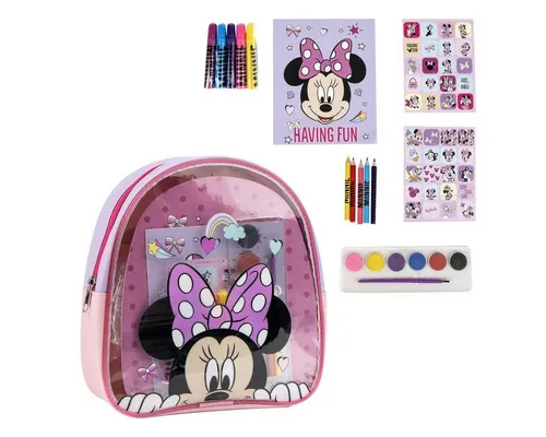 Disney Minnie Mouse Malpalette Ausmal-Rucksack Kreativer Kinderrucksack zum Selbstgestalten