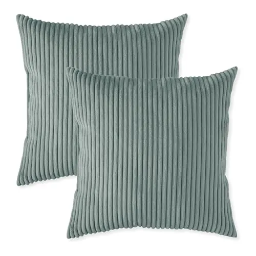 sleepling 2er Set Kord Sofakissen 40 x 40 cm - Zierkissen aus robustem Polsterstoff, ideal für Sofa und Bett. Hochmoderne Füllung sorgt für optimale Anpassung und Rückstellkraft.