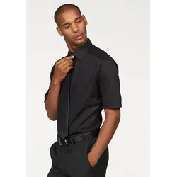 OLYMP Herren Businesshemd Langarm Luxor - Einfarbig, modern fit, schwarz - Herrenhemden: Pflegeleichtes Businesshemd mit New Kent Kragen, ideal für einen modernen Look im Büro oder bei besonderen Anlässen.