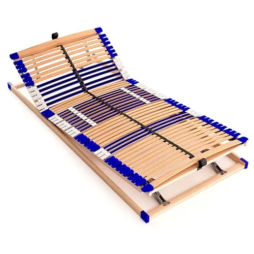 Stabiler Lattenrost Comfort 44® Vario - Verstellbar und 100% Buche - Lattenrost der Marke Comfort 44® Vario, 100% Buchenholz, 7-Zonen-System mit Schulterfräsung, bis 220kg belastbar, Kopf- und Fußteil verstellbar - ideal für individuellen Schlafkomfort.