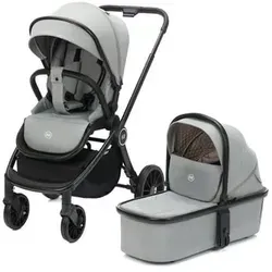 Fillikid Kombi-Kinderwagen Cougar Set, grau - Praktisches Kinderwagenset mit Babyschale und Babywanne, höhenverstellbare Griffstange und 3-fach verstellbare Rückenlehne – ideal ab Geburt für unterwegs.