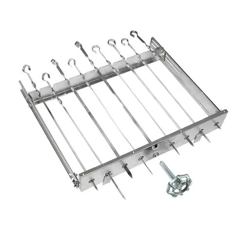 Spießdreher Schaschlik Grillaufsatz für 9 Spieße - Grill-Werkzeuge für müheloses Grillen, wiederverwendbar und aus hochwertigem Edelstahl für eine lange Lebensdauer.