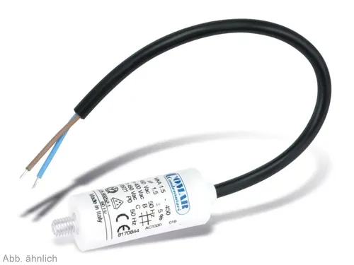 Motorbetriebskondensator COMAR MKA450, 2µF/450V~, 250mm, 25x57mm