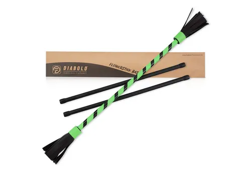 Diabolo Freizeitsport Spiel Flowerstick Basic UV (grün) - Akrobatik - Ideal für kreative Spiele im Freien, fördert Geschicklichkeit und Koordination.