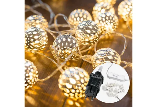 COZY HOME LED-Lichterkette Marokkanische - 20 LEDs, 7 Meter mit Timer - Lichterketten für Innenräume, schaffen Sie mit der COZY HOME Lichterkette eine gemütliche Atmosphäre mit warmweißem Licht. Flexibel nutzbar mit Batterie oder Stecker – ideal für festliche Anlässe!