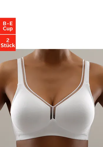 T-Shirt-BH PETITE FLEUR, Damen, Gr. 80, Cup C, 2x weiß - Funktionsunterwäsche. Bequemer T-Shirt BH ohne Bügel aus 93% Baumwolle, der optimalen Tragekomfort und eine perfekte Passform bietet. Ideal für den Alltag und in praktischem 2er Pack.