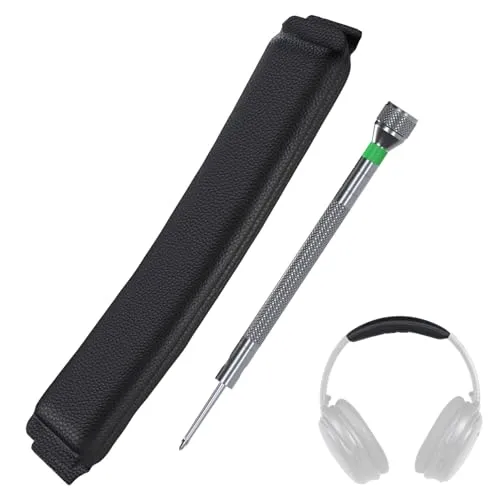 Stirnband Ersatz für Bose QuietComfort 35, 35 II, 45 (QC35, QC35 II, QC45) Over-Ear Kopfhörer von MMOBIEL – Protein PU Kopfbandpolster, Headset Kopfkissen-Abdeckung Reparaturteil – Schwarz