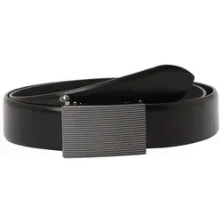 LLOYD Men's Belts Gürtel - Eleganter Ledergürtel Schwarz 7854, Länge: 105cm - Herren-Gürtel aus echtem Leder mit stufenlos verstellbarer Schnalle. Hochwertige Verarbeitung und dezentes Linienmuster machen diesen Gürtel zum praktischen und stilvollen Accessoire.