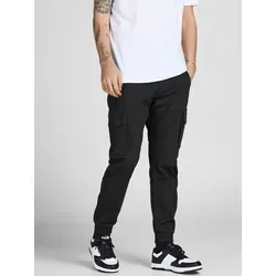 Jack & Jones Cargohose "Paul" in Schwarz - W31/L32 - Stylische Cargohose aus hochwertigem Baumwollmix. Ideal für Alltag und Freizeit, bietet sie praktische Taschen und eine moderne Slim-Fit-Passform.