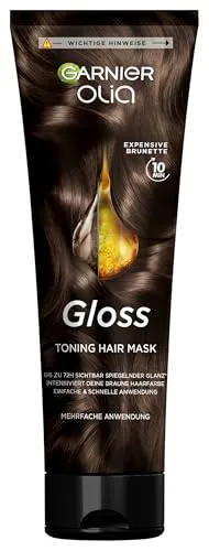 Olia Gloss, Toning Hair Mask, Repariert bis zu 1 Jahr Haarschäden, bis zu 72h sichtbarer Glanz, intensiviert die Haarfarbe bis zu 6 Haarwäschen, wie eine Haarmaske anwendbar, Expensive Brunette