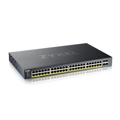 Zyxel XGS1935-52HP Switch - 48-Port PoE+ mit 10G Uplink - Verwalteter L3 Lite Smart Switch mit 48x 10/100/1000 PoE Ports und 4x 10G SFP+ Uplink, ideal für energieeffiziente Netzwerkinfrastrukturen in Unternehmen.