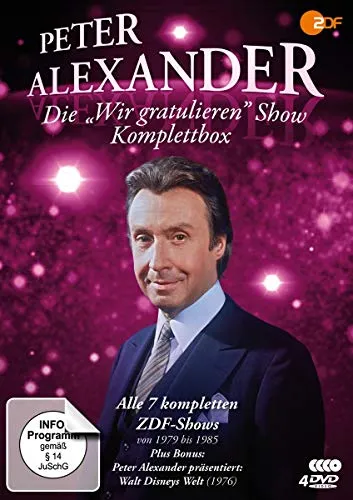Peter Alexander: Die "Wir gratulieren" Show - Komplettbox [4 DVDs] - Filme, mit Freigabe ohne Altersbeschränkung – Erleben Sie die komplette Show mit unvergesslichen Momenten und klassischer Unterhaltung.