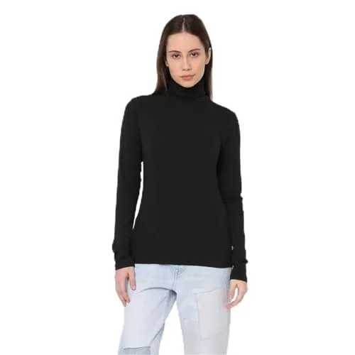 Levi's Damen Dreamy Turtleneck Hemd, Caviar, M - Tops für Damen: Dein Rollkragen-Top, super weich und ideal für jeden Tag – schmale Passform für einen eleganten Look.