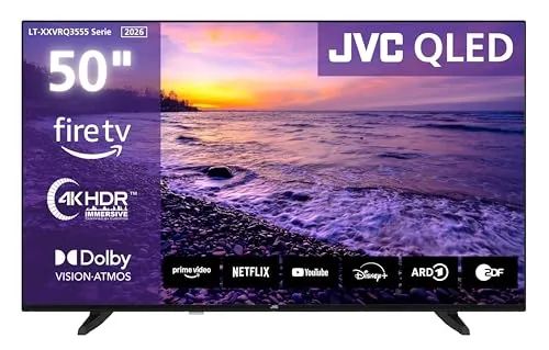 JVC Fernseher 50 Zoll LT-50VRQ3555 Fire TV 4K QLED Smart TV mit Dolby Vision HDR, Dolby Atmos und Alexa Built-In