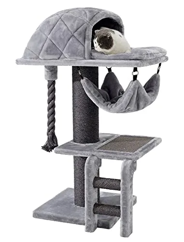 Nobby Kratzbaum Rami XL H 115 cm grau - Kratzbaum & Kratzmöbel, hoher Komfort mit 115 cm für große Katzen und zahlreiche Spielmöglichkeiten.