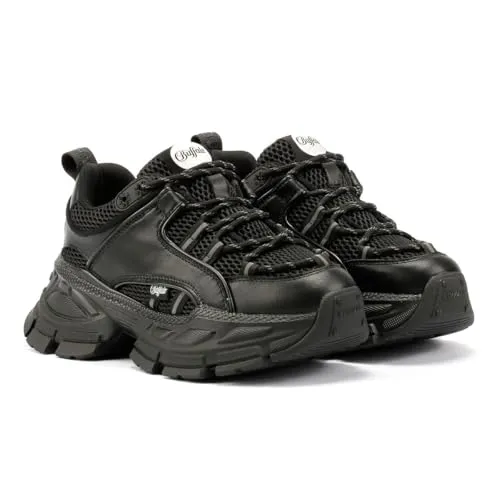 Buffalo Saturn Sneaker schwarz 39 EU - Moderne Sneaker in Größe 39, aus hochwertigem Kunstleder, mit bequemem Schnürverschluss und stylishem Design für jeden Anlass.