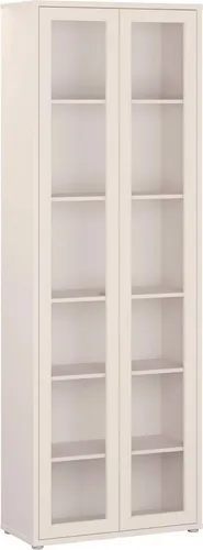 FORTE Vitrine Alice Springs, Grifflos mit Push-to-Open - Moderne Vitrine für stilvolle Präsentation. Mit grifflosen Glastüren und Push-to-Open-Funktion für eleganten Zugang. Flexibel durch variable Einlegeböden und stabil aus Holzwerkstoff gefertigt. Ideal für dein Zuhause!