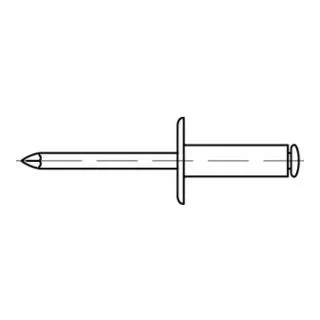 Blindniete Alu/A 2 Flachkopf K 11 A 5 x 12 S, 500 Stück - Blindnieten für stabile Verbindungen, große Flachköpfe für optimale Kraftübertragung, ideal für Bau- und Reparaturprojekte.