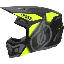 O'Neal 3SRS Vision Motocrosshelm - Matt Schwarz/Neon-Gelb/Grau - XL - Motorradhelme mit innovativer IPX® ACells-Technologie für optimalen Aufprallschutz und besten Komfort. Ideal für jeden Motocross-Fan, der Sicherheit und Stil sucht!