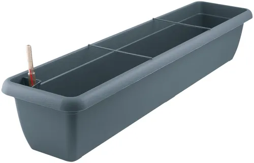 geli Thermo Plastic Blumenkasten Aqua Andalucia mit Bewässerungssystem - Praktischer Blumenkasten mit integriertem Bewässerungssystem und Wasserstandsanzeiger. Ideal für Pflanzenpflege und in verschiedenen Farben erhältlich. Maße: 100 cm Länge, aus robustem Kunststoff.
