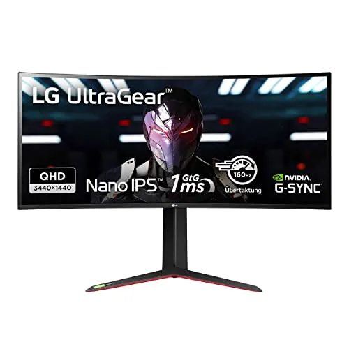 LG Ultragear Gaming Monitor 34GN850-B.AED 86,7 cm - 34 Zoll, Curved IPS, 144 Hz, 1ms GtG, G-Sync, Free-Sync, HDR, HDMI, Display Port, USB, Kopfhörerausgang, Schwarz