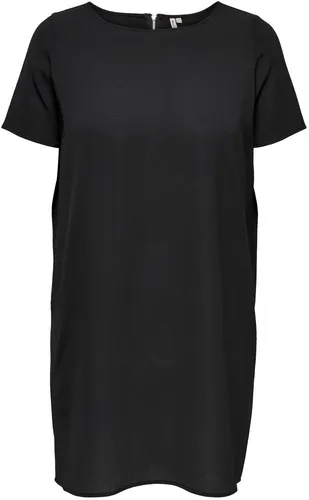 ONLY CARMAKOMA Sommerkleid - Elegantes schwarzes Kleid in Größe 54 - Kleider, knielanges, kragenloses Sommerkleid aus 97% Polyester und 3% Elasthan, ideal für einen lässigen Look.