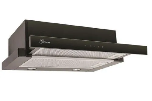 GURARI Flachschirmhaube GCH 117 Bl Prime Line - Dunstabzugshaube 60 cm aus schwarzem Glas mit 1000m³/h, energieeffizient (A) und spülmaschinenfestem Fettfilter – ideal für moderne Küchen.