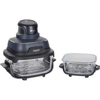 NINJA FN101EUGY Crispi Heißluft-Fritteuse (Grau) - Heißluftfritteuse mit 4 Kochfunktionen und 1700W PowerPod, ideal für gesunde Mahlzeiten mit bis zu 75% weniger Fett. Perfekt für kleine Küchen und einfache Aufbewahrung.