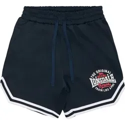 Lonsdale Trainingsshorts Tow Law blau S - Sportliche Trainingsshorts in Dark Navy/White/Red, gefertigt aus einer bequemen Polyester-Elasthan-Mischung für optimale Bewegungsfreiheit und Komfort beim Training.