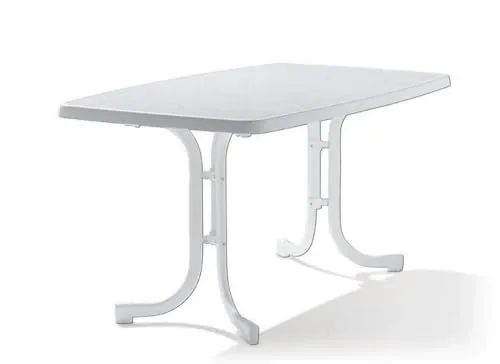 Sieger 153/W Boulevard-Klapptisch - Beistelltisch mit wetterfester mecalit-PRO-Platte, ideal für Garten und Balkon, Montagefrei und robust dank Stahlrohrgestell.