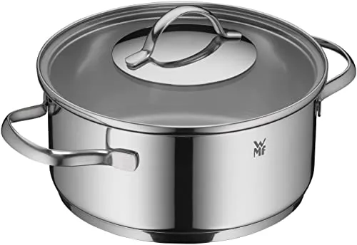 WMF Aparto Kochtopf groß 20cm - Kochtopf mit 2,5l Volumen, aus rostfreiem Cromargan Edelstahl, induktionsgeeignet und mit Sichtkochdeckel für einfaches Kochen und Beobachten.