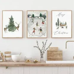 Premium Weihnachten Winter Poster Set – 3er Wandbilder Kunst - Hochwertiges 3er Set mit festlichen Postern für stilvolle Weihnachtsdekoration. Brillante Farben und strapazierfähiges Papier machen diese Bilder zum perfekten Geschenk und zur idealen Wandgestaltung.