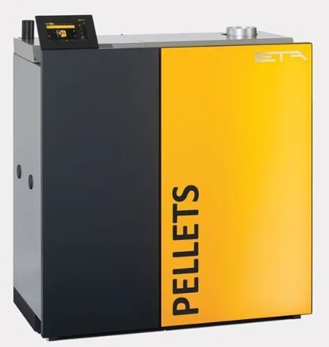ETA Pelletkessel PelletsUnit 15 kW - Pelletkessel für raumluftunabhängigen Betrieb, ausgestattet mit Touchscreen und intuitiver Benutzeroberfläche für einfache Bedienung.
