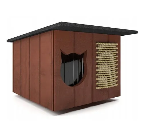 Katzenhaus 56x47 cm - Winterfest und isoliert für draußen - Katzenhöhlen & -häuser, robustes Kiefernholz mit Polystyrolisolierung, bietet höchsten Schutz vor Kälte und Nässe für Ihr Haustier.