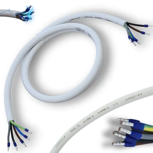 maxgo® Herd-Anschlussleitung Weiß H05VV-F 5G2,5 - 30m Elektro-Kabel für Ceranfeld - Hochwertige Herdanschlussleitung mit 30m Länge, flexibel und einfach zu handhaben. Ideal für den Innenbereich, mit abisolierten Enden und geprüfter Qualität für Ihre Sicherheit.