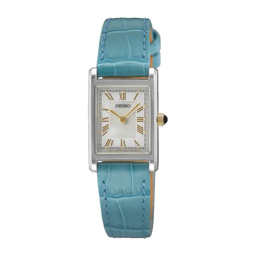 SEIKO Damen Analog Uhr SWR096P1 mit Leder Armband - Elegante Armbanduhr für Damen mit minimalistischen Design, weichem Lederarmband für hohen Tragekomfort und präzisem Quarzwerk – ideal für den Alltag.