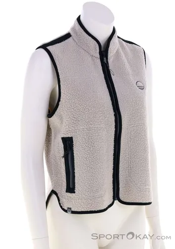 Wild Country Spotter Damen Weste Beige L - Stilvolle Shearling-Weste für kalte Tage. Hergestellt aus 100% recyceltem Polyester, bietet sie atmungsaktive Wärme und ist ideal für Outdoor-Aktivitäten.