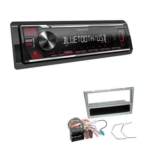 Kenwood 1-DIN Autoradio Bluetooth USB AUX für Opel Corsa C 2004-2006 matt chrom