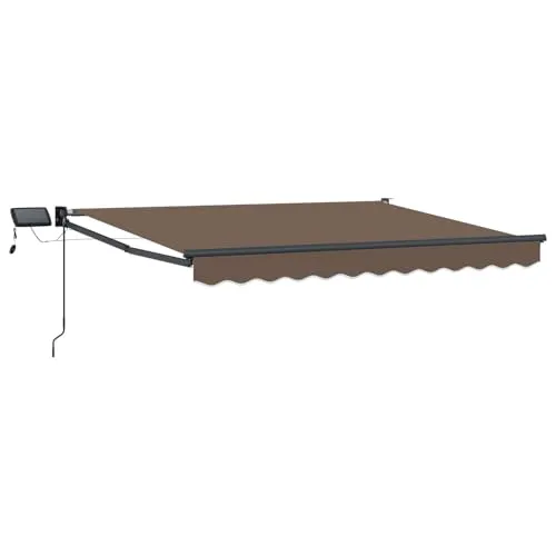vidaXL Manuelle Gelenkarmmarkise mit LEDs – Taupe - Die manuelle Gelenkarmmarkise in Taupe bietet flexiblen Schatten und integrierte solarbetriebene LEDs für abends. Robuste Konstruktion und einfache Handhabung machen sie ideal für Terrassen und Balkone.