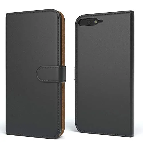 EAZY CASE Tasche kompatibel mit Huawei Y6 (2018) Schutzhülle mit Standfunktion Klapphülle im Bookstyle, Handytasche Handyhülle Flip Cover mit Magnetverschluss und Kartenfach, Kunstleder, Schwarz