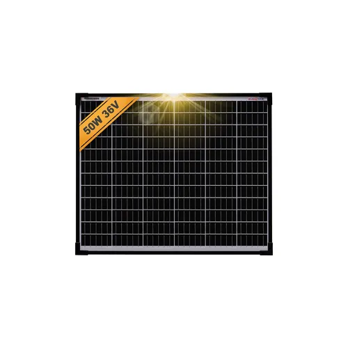 enjoy solar® Solarpanel 50W Monokristallines Solarmodul mit schwarzem Rahmen - Effizientes 50W Solarmodul mit über 23,1% Wirkungsgrad, ideal für autarke Energieversorgung. Robuste Bauweise mit schwarzem Rahmen und wetterfestem ESG-Glas.