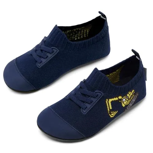 IceUnicorn Hausschuhe Kinder Atmungsaktive Pantoffeln Leicht Rutschfest Turnschläppchen Hüttenschuhe Jungen Mädchen Slippers für Kindergarten(Marinebagger,24/25EU)